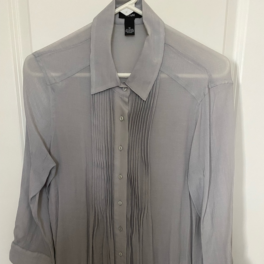 Beautiful Silver Alfani Blouse. Perfect Condition. Lightweight material. NWOT’s